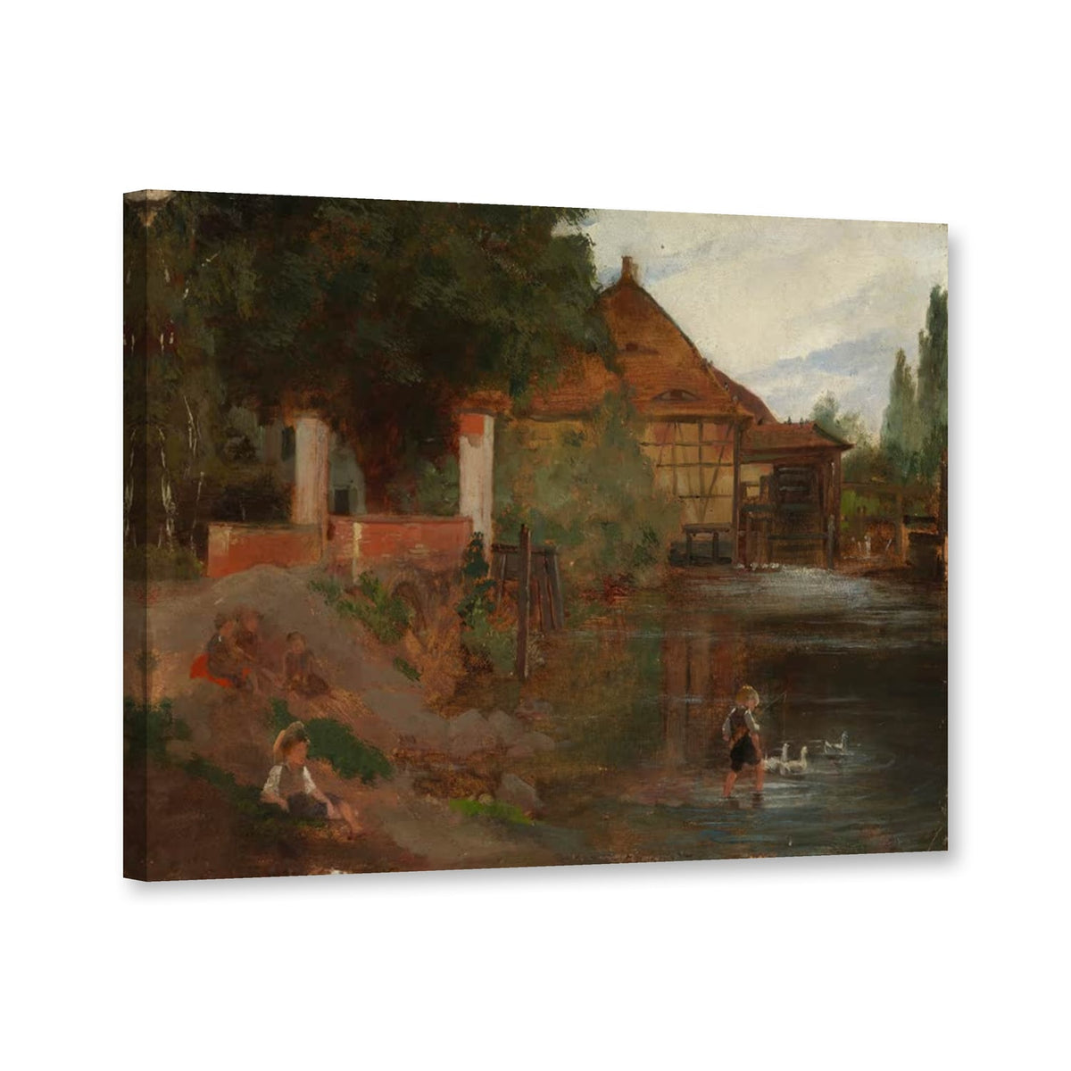 Die Mühle von Fanny Churberg als Leinwand – Perspektivansicht