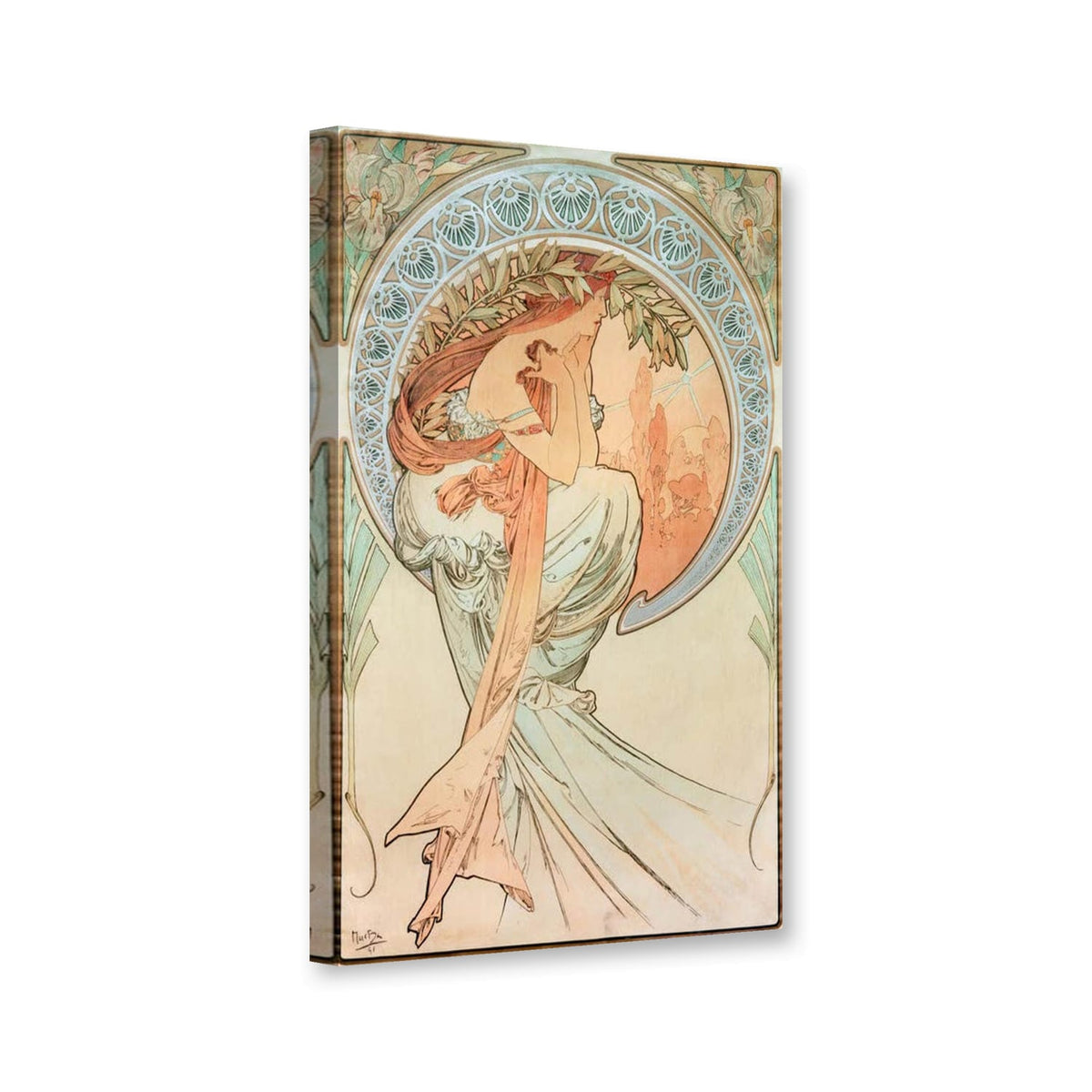 Die Poesie von Alfons Mucha als Leinwand – Perspektivansicht