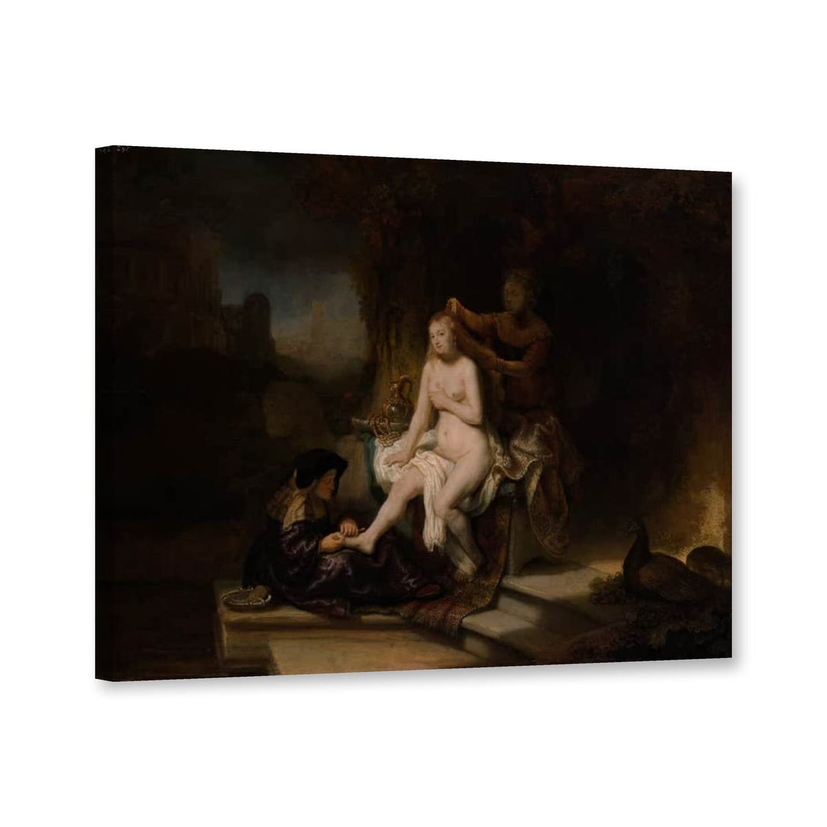 Die Toilette der Bathseba von Rembrandt Harmenszoon van Rijn
Rembrandt Harmensz. van Rijn
Rembrandt van Rijn als Leinwand – Perspektivansicht
