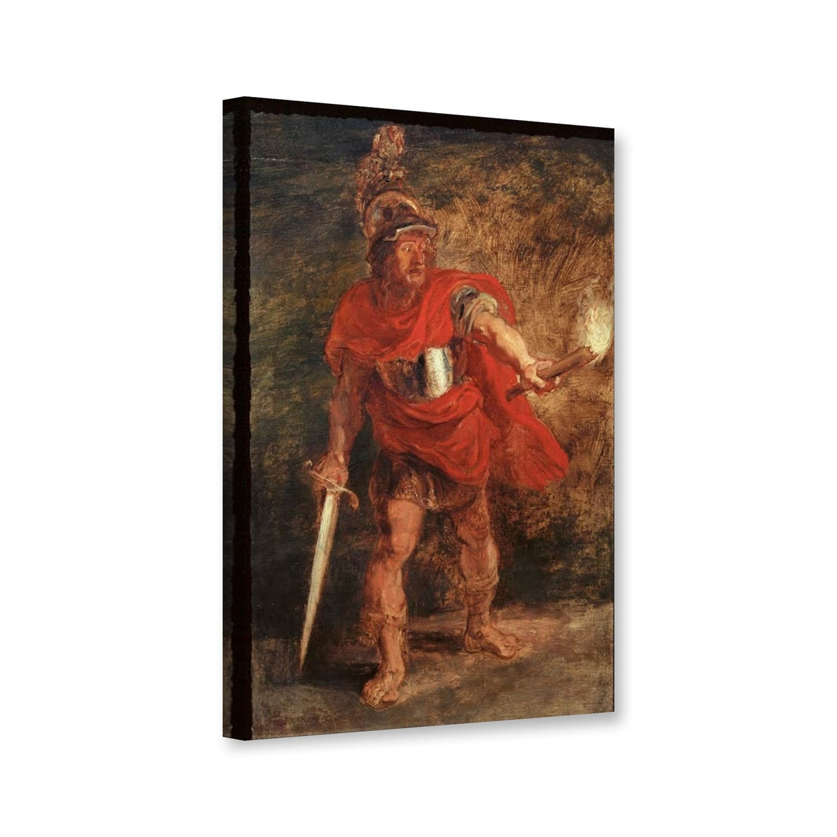 Die Vision des Aeneas von Peter Paul Rubens als Leinwand – Perspektivansicht