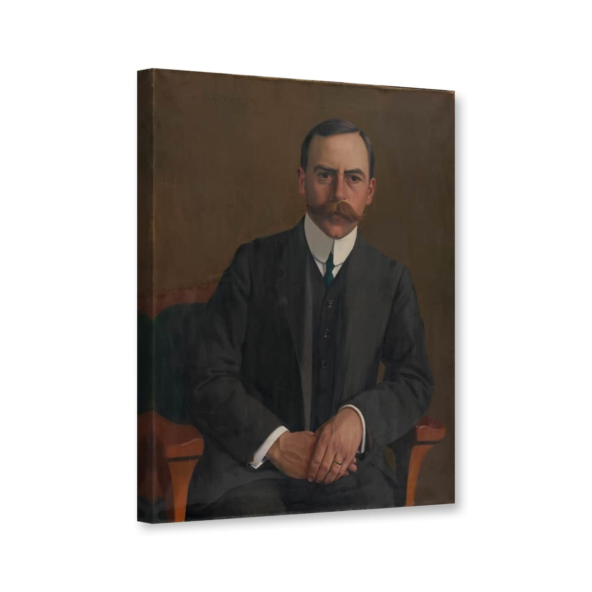 Doktor Arthur Hahnloser, Bildnis im Sessel von Félix Vallotton als Leinwand – Perspektivansicht