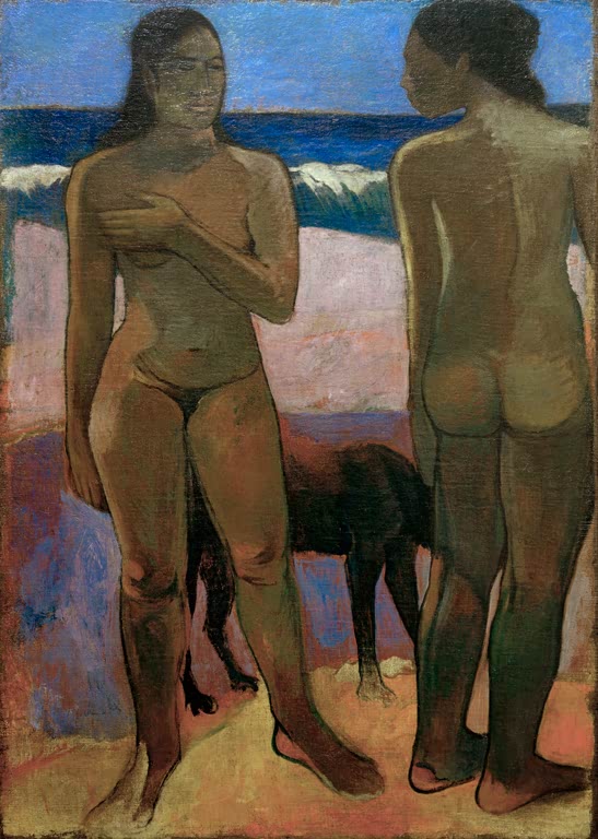 Deux tahitiennes sur la plage