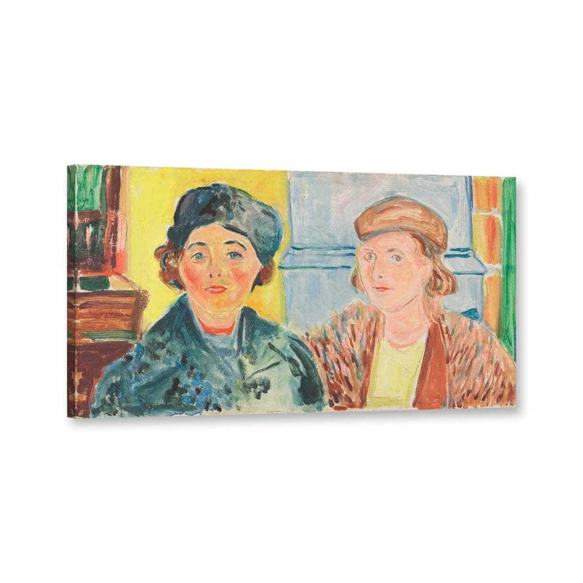Ebba Ridderstad und Marika Pauli von Edvard Munch als Leinwand – Perspektivansicht