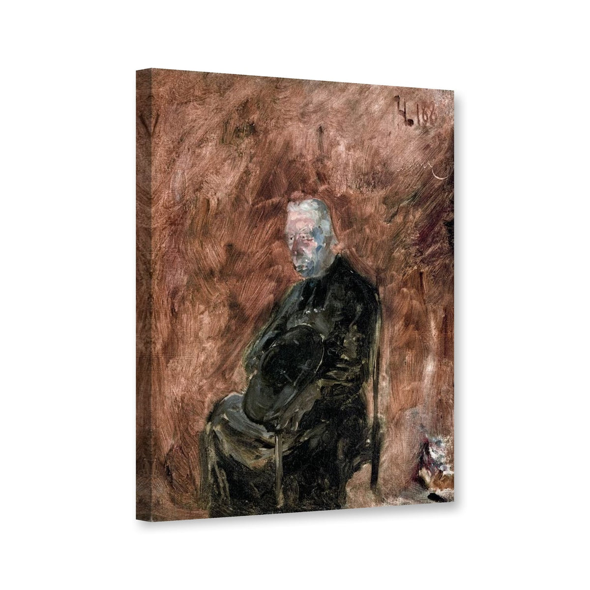 Ein Geistlicher, 1881 von Henri de Toulouse-Lautrec als Leinwand – Perspektivansicht