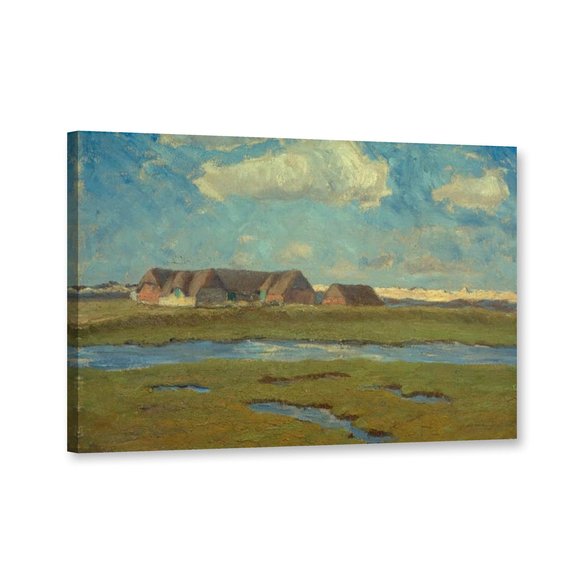 Gehöft auf Sylt I von Hermine Overbeck-Rohte als Leinwand – Perspektivansicht