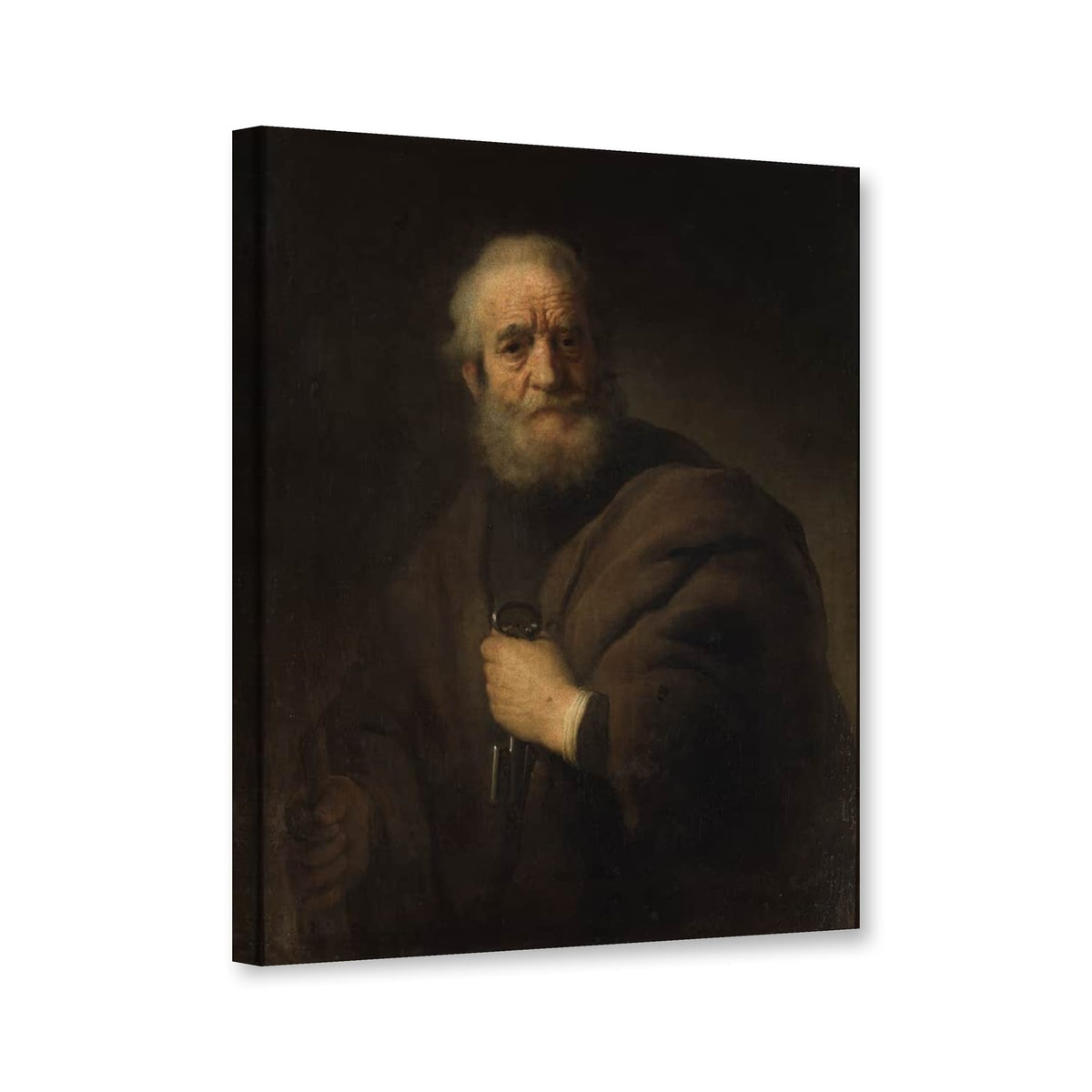 Hl. Petrus von Rembrandt van Rijn als Leinwand – Perspektivansicht