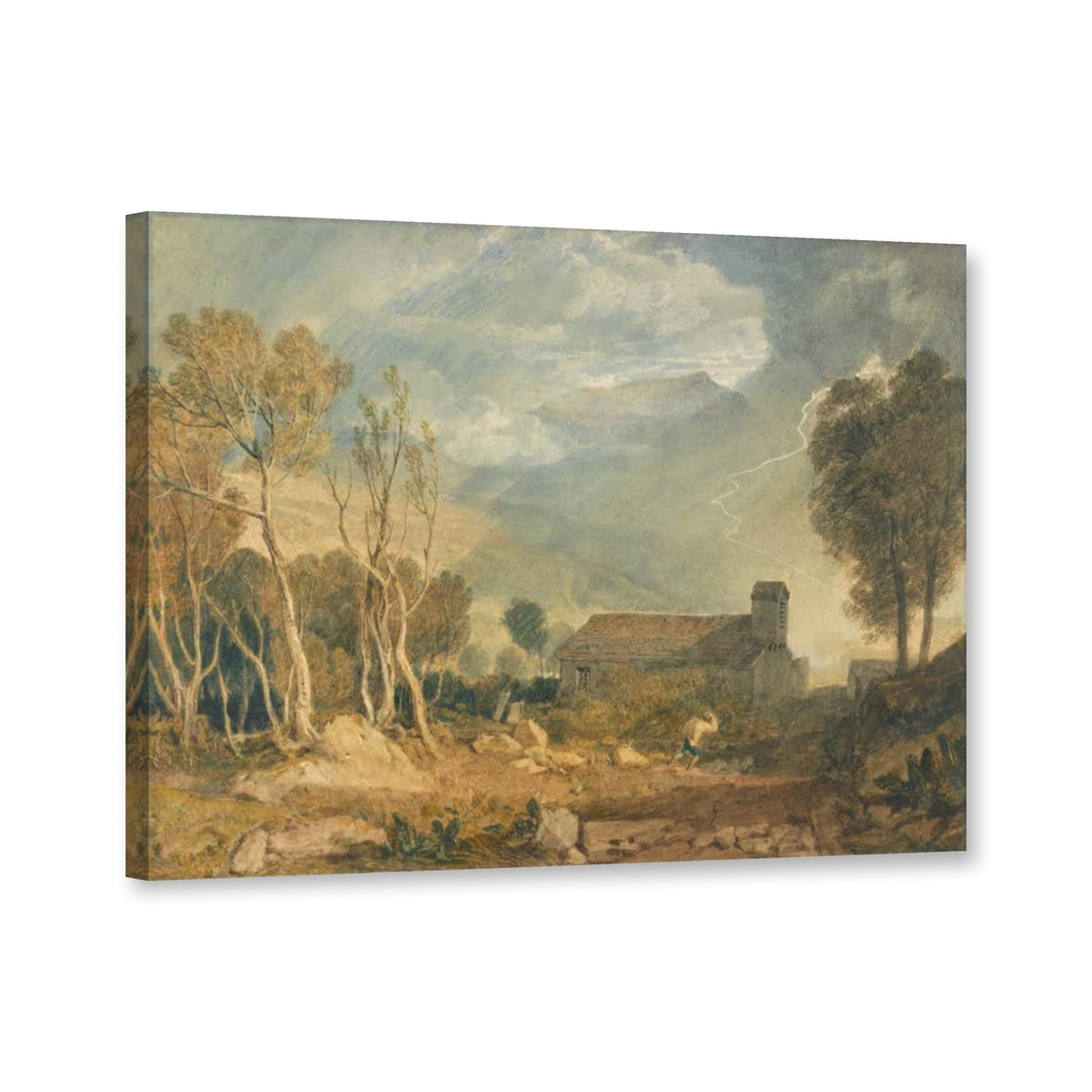 Ingleborough von Chapel-le-Dale aus von William Turner als Leinwand – Perspektivansicht