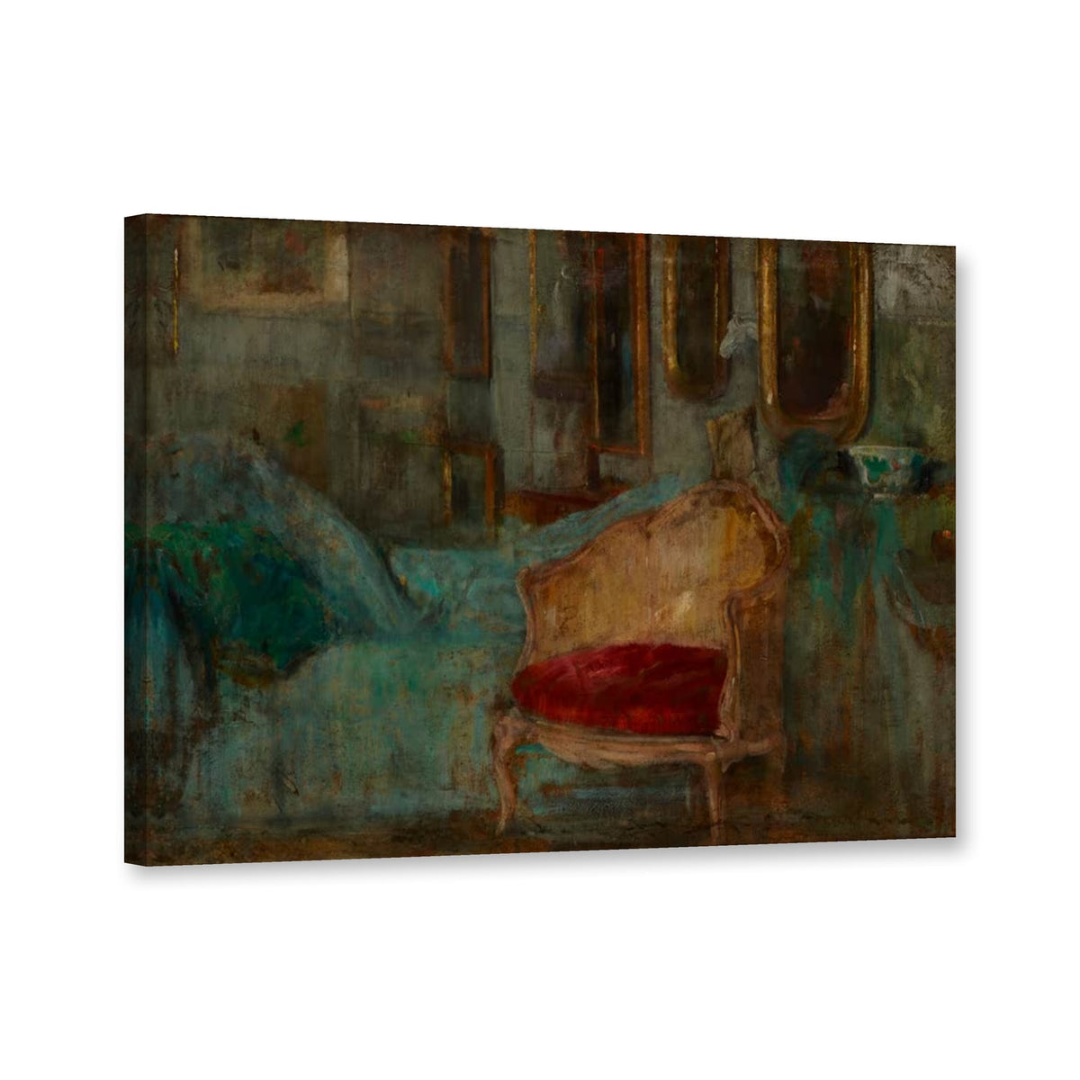 Inneres des Pariser Ateliers von Olga Boznańska als Leinwand – Perspektivansicht