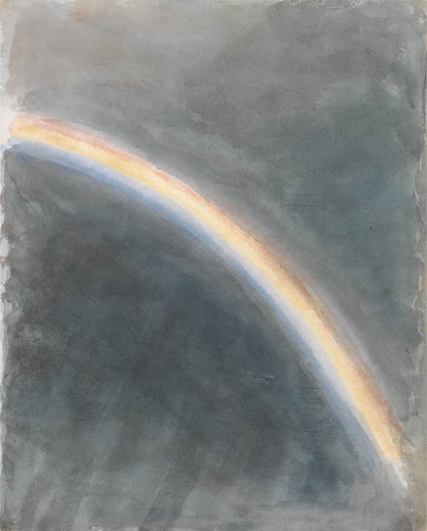 Leuchtender Regenbogen vor dunklem Gewitterhimmel – John Constable Himmelsstudie mit Regenbogen Kunstkopie