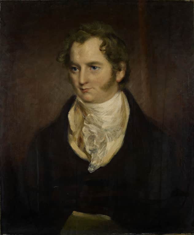 Brustbild eines jungen Mannes mit weißem Halstuch und dunklem Rock – John Constable Porträt von James Lloyd Kunstkopie