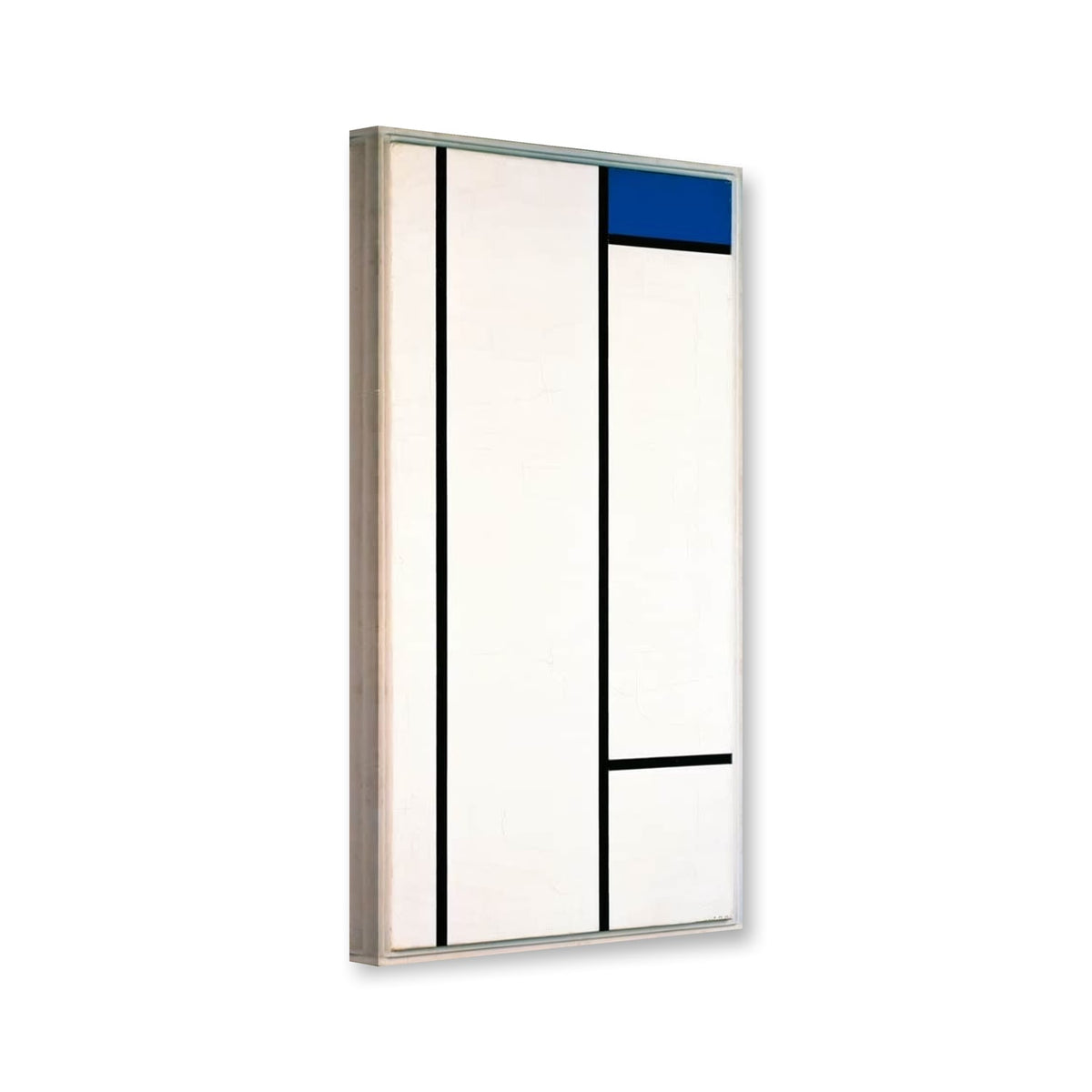Komposition mit Blau und Weiß, 1936, Düsseldorf von Piet Mondrian als Leinwand – Perspektivansicht