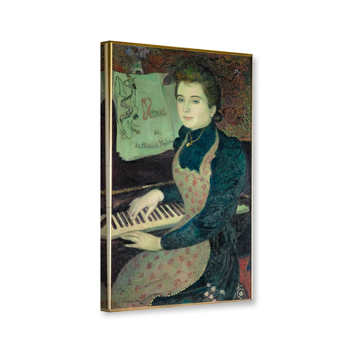 Le Menuet de la Princesse Maleine, ou Marthe au piano von Maurice Denis als Leinwand – Perspektivansicht