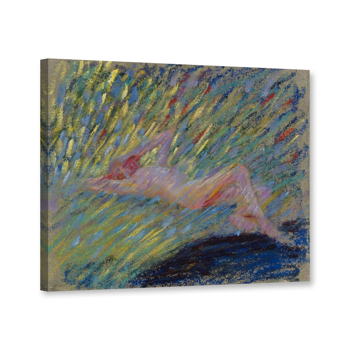 Liegendes weibliches Aktmodell von Maria Wiik als Leinwand – Perspektivansicht