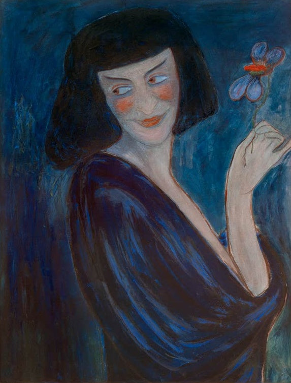 Marianne von Werefkin Der Tänzer Alexander Sacharoff Kunstkopie, schwarzhaariger Tänzer mit Blume in der Hand