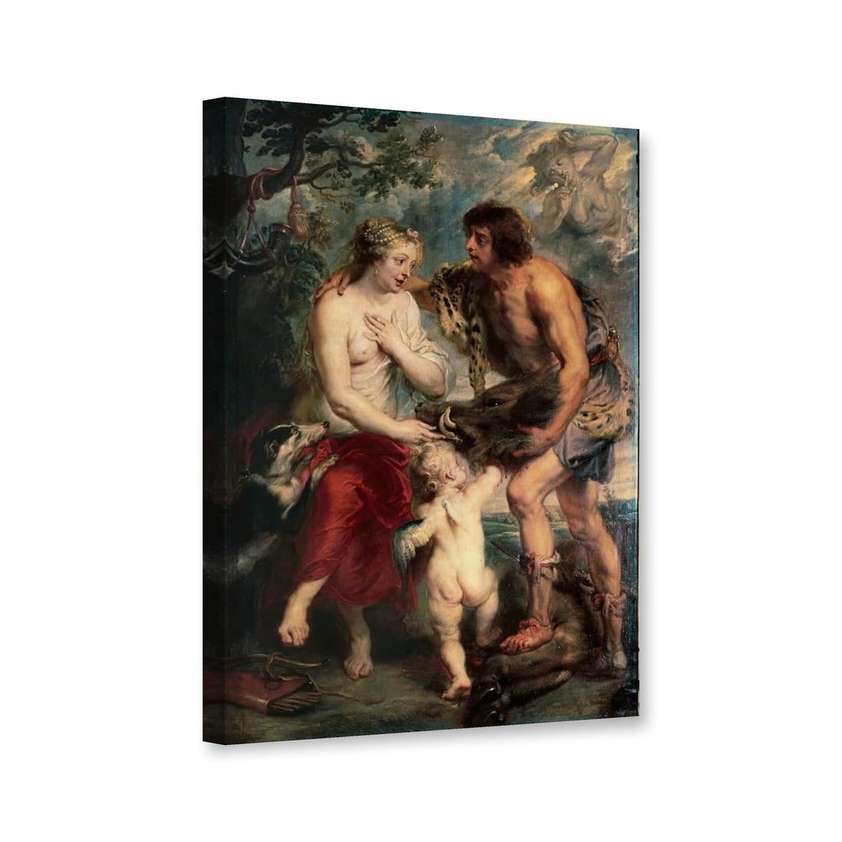 Meleager und Atalante, München von Peter Paul Rubens als Leinwand – Perspektivansicht