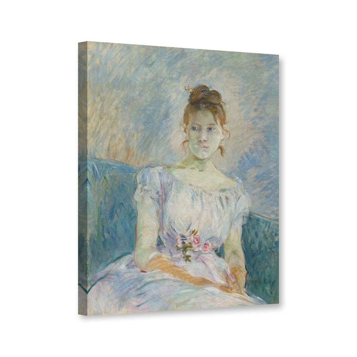 Paule Gobillard im Ballkleid von Berthe Morisot als Leinwand – Perspektivansicht