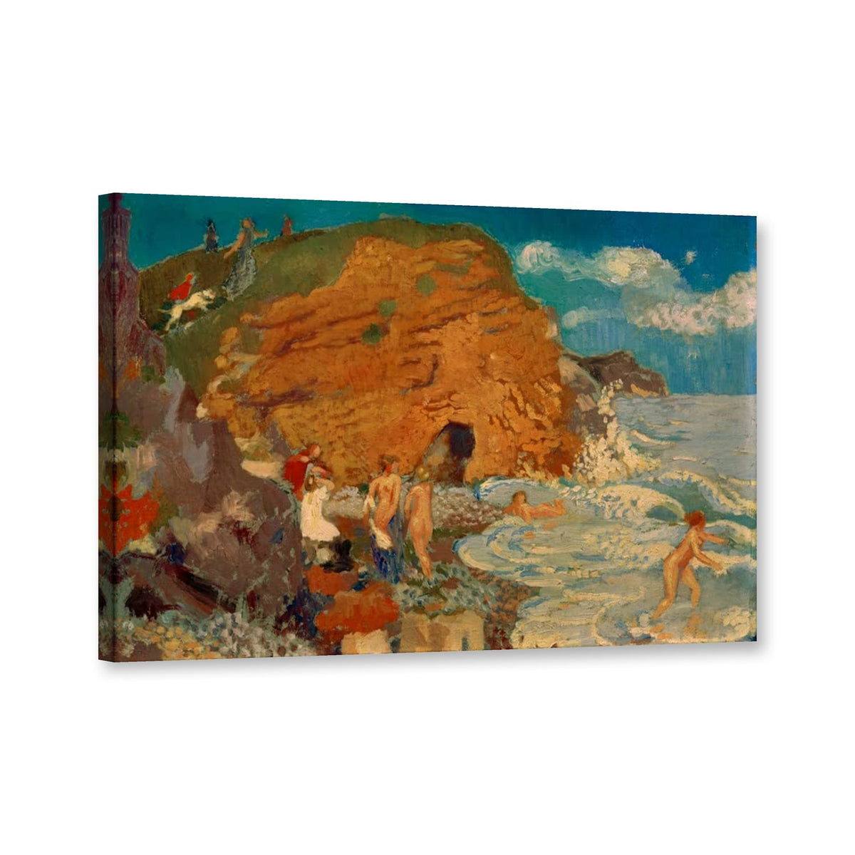 Petites baigneuses de La Bernerie von Maurice Denis als Leinwand – Perspektivansicht