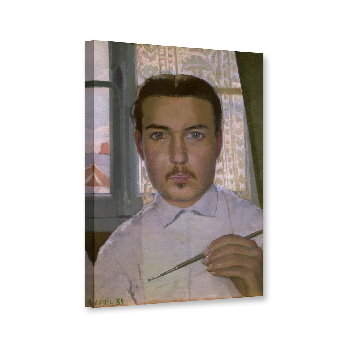 Portrait de l' artiste à 19 ans von Maurice Denis als Leinwand – Perspektivansicht