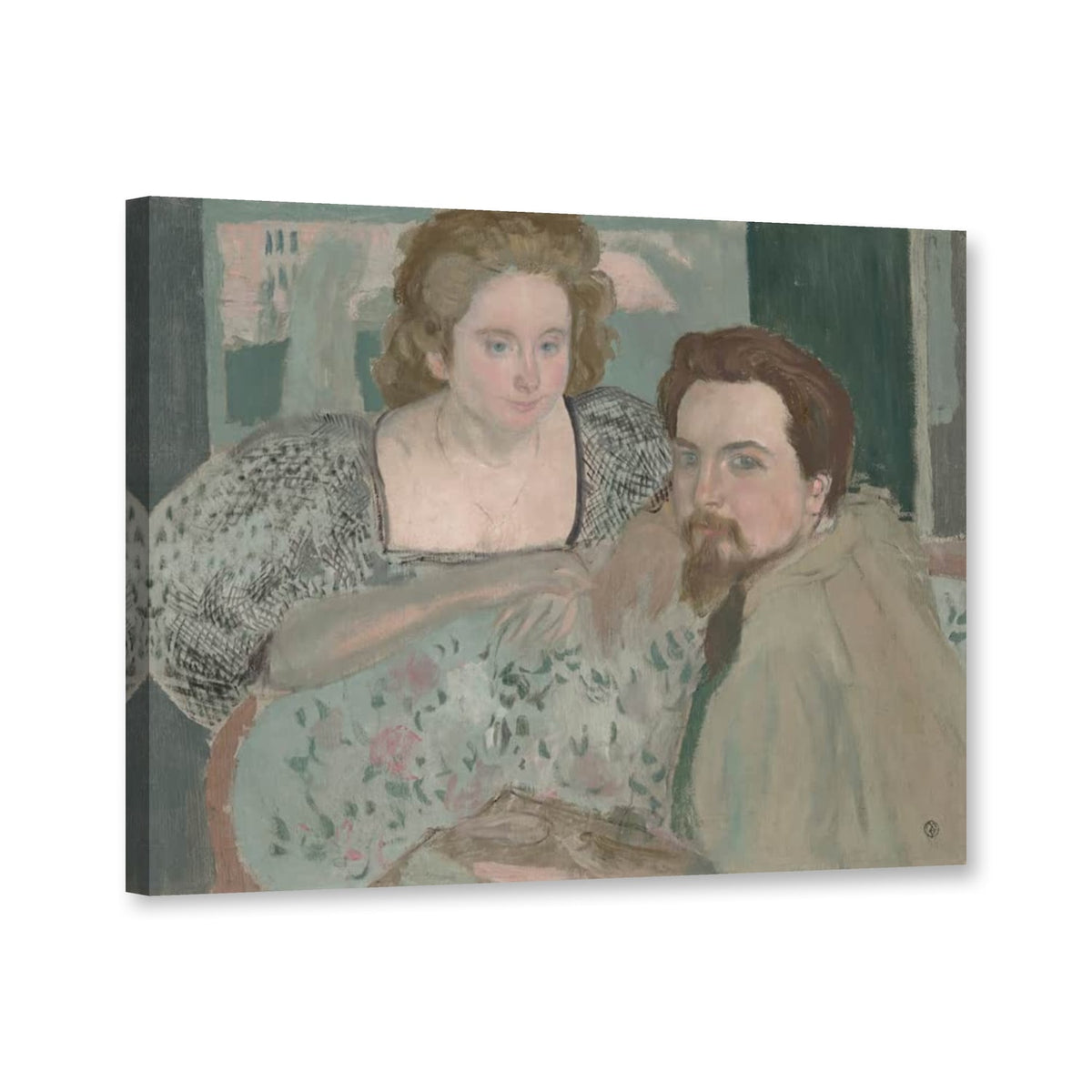 Porträt von Marthe und Maurice von Maurice Denis als Leinwand – Perspektivansicht