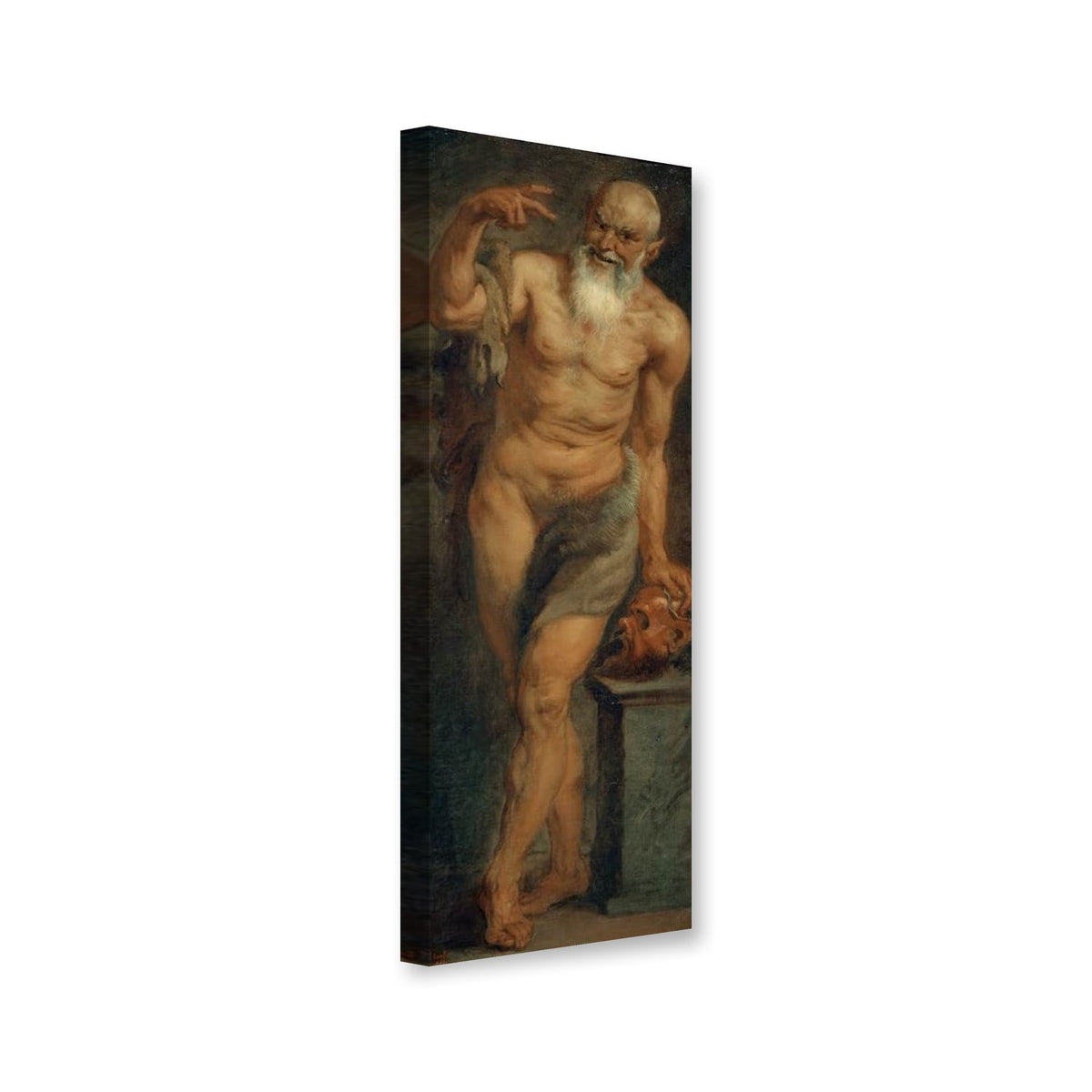 Satyr, Torre de la Parada von Peter Paul Rubens als Leinwand – Perspektivansicht