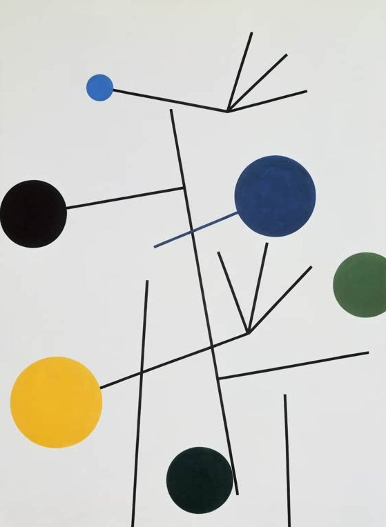 Sophie Taeuber-Arp Gleichgewicht, 1934 Kunstkopie, schwarze Linien und bunte Kreise auf hellem Grund