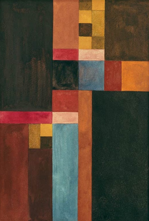 Sophie Taeuber-Arp Senkrecht, waagerecht, quadratisch, rechteckig Kunstkopie, Rechtecke in Braun, Rot und Blau