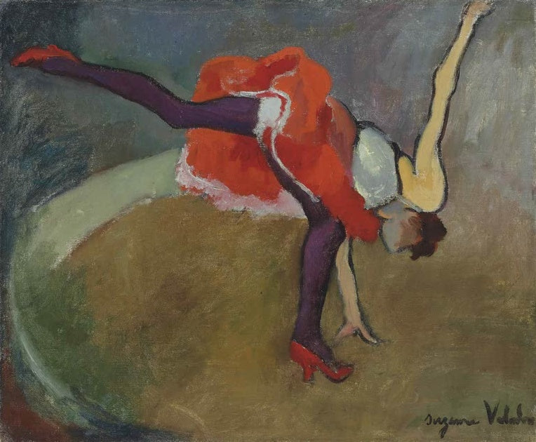 Suzanne Valadon Die Akrobatin oder Das Rad Kunstkopie, Artistin im roten Rock beim Radschlagen in einer Manege