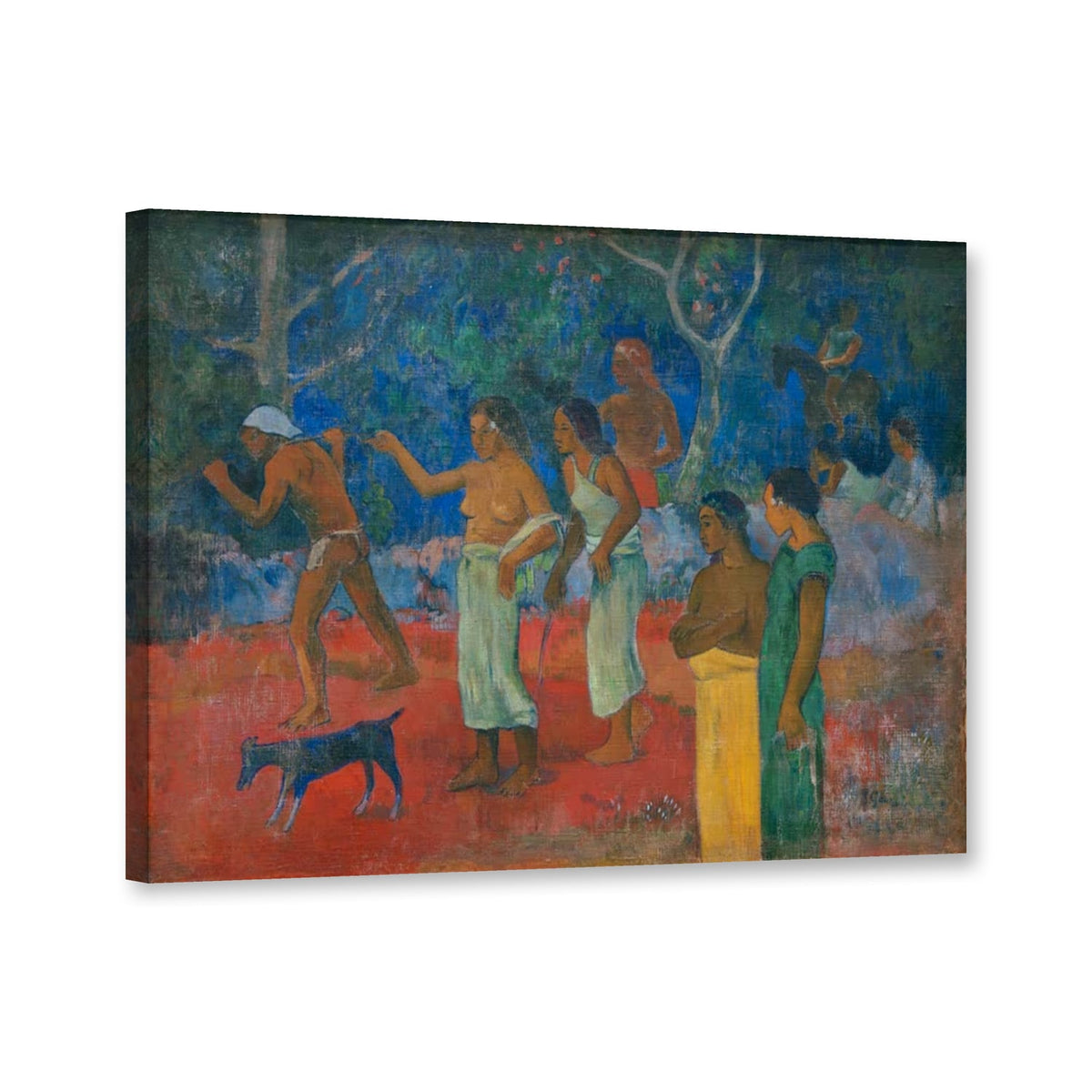 Tahitianisches Leben von Paul Gauguin als Leinwand – Perspektivansicht