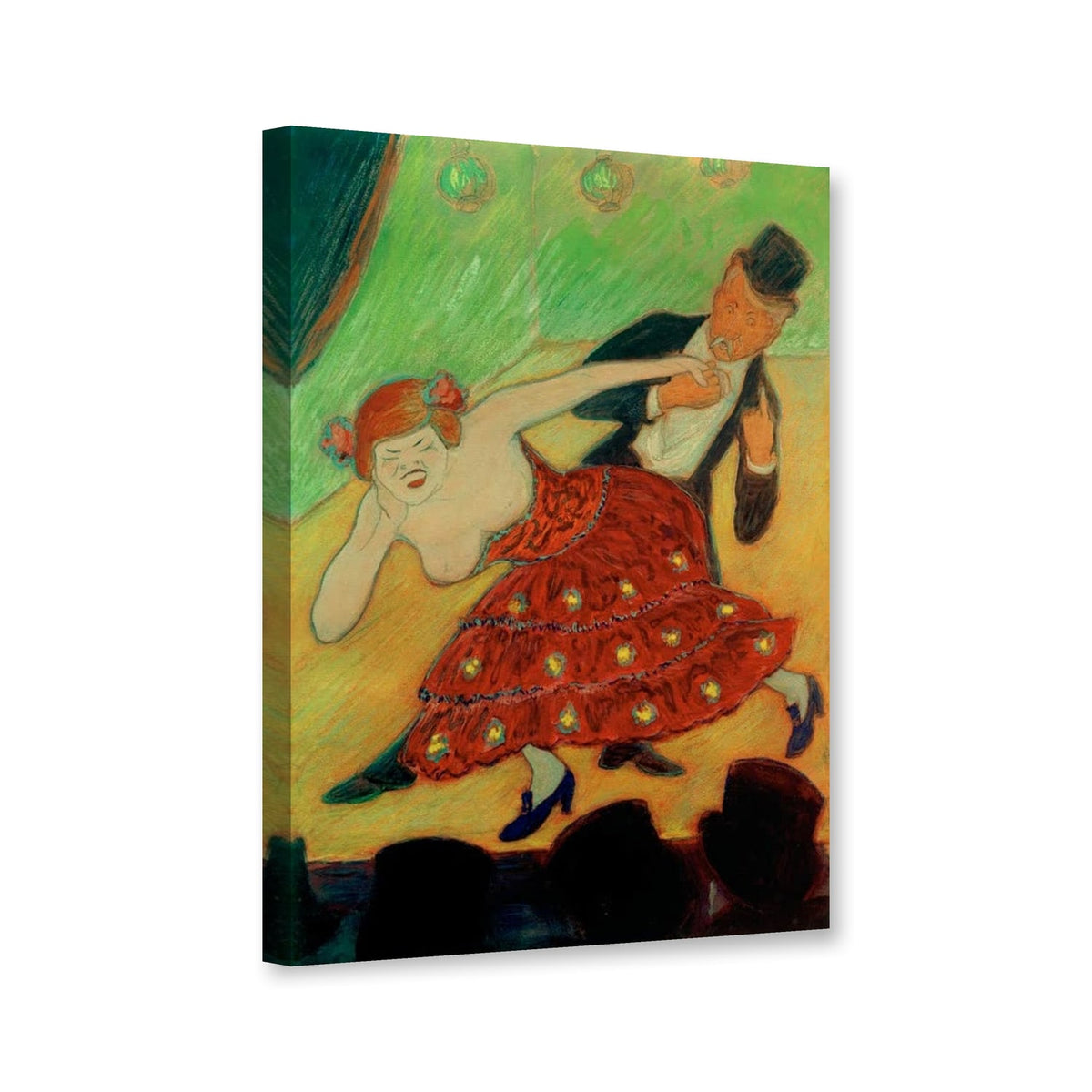 Tanzendes Paar von Marianne von Werefkin als Leinwand – Perspektivansicht