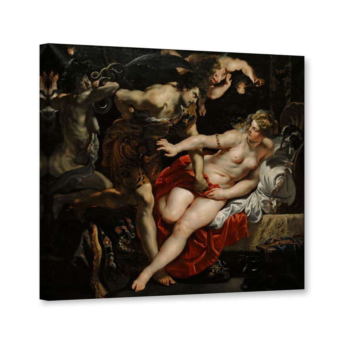 Tarquinius und Lucretia von Peter Paul Rubens als Leinwand – Perspektivansicht