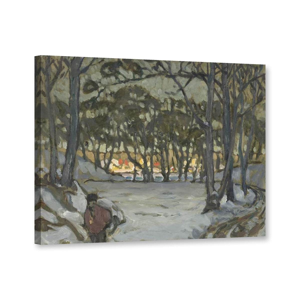 Winterstudie aus Djurgården, Stockholm von Anna Boberg als Leinwand – Perspektivansicht
