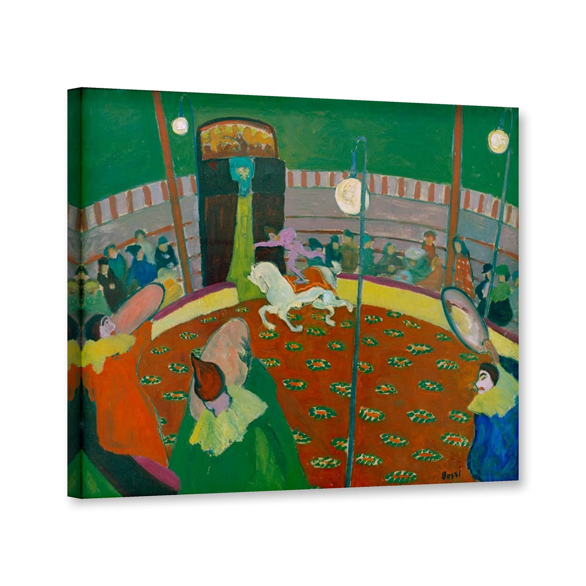 Zirkus von Erma Bossi als Leinwand – Perspektivansicht