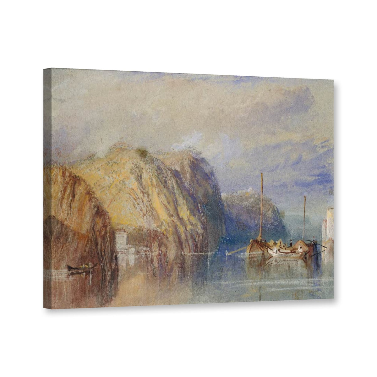 Zwischen Clairmont und Mauves von William Turner als Leinwand – Perspektivansicht